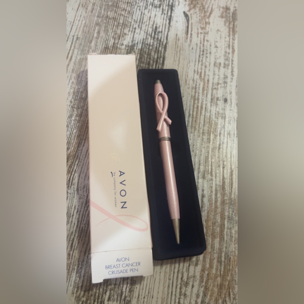 vintage Avon Breast Cancer Crusade Pen in its original box.